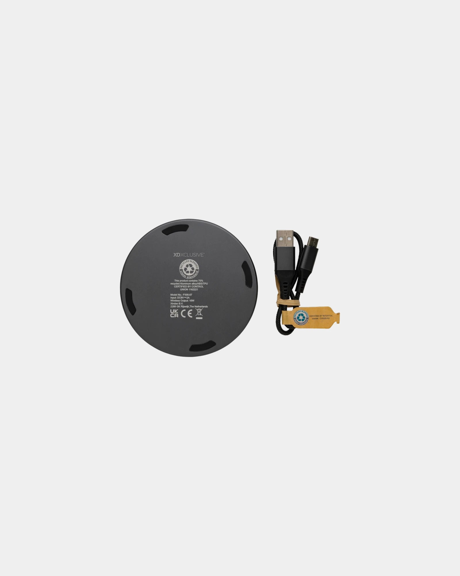 Caricatore wireless alluminio riciclato Terra da personalizzare - 3